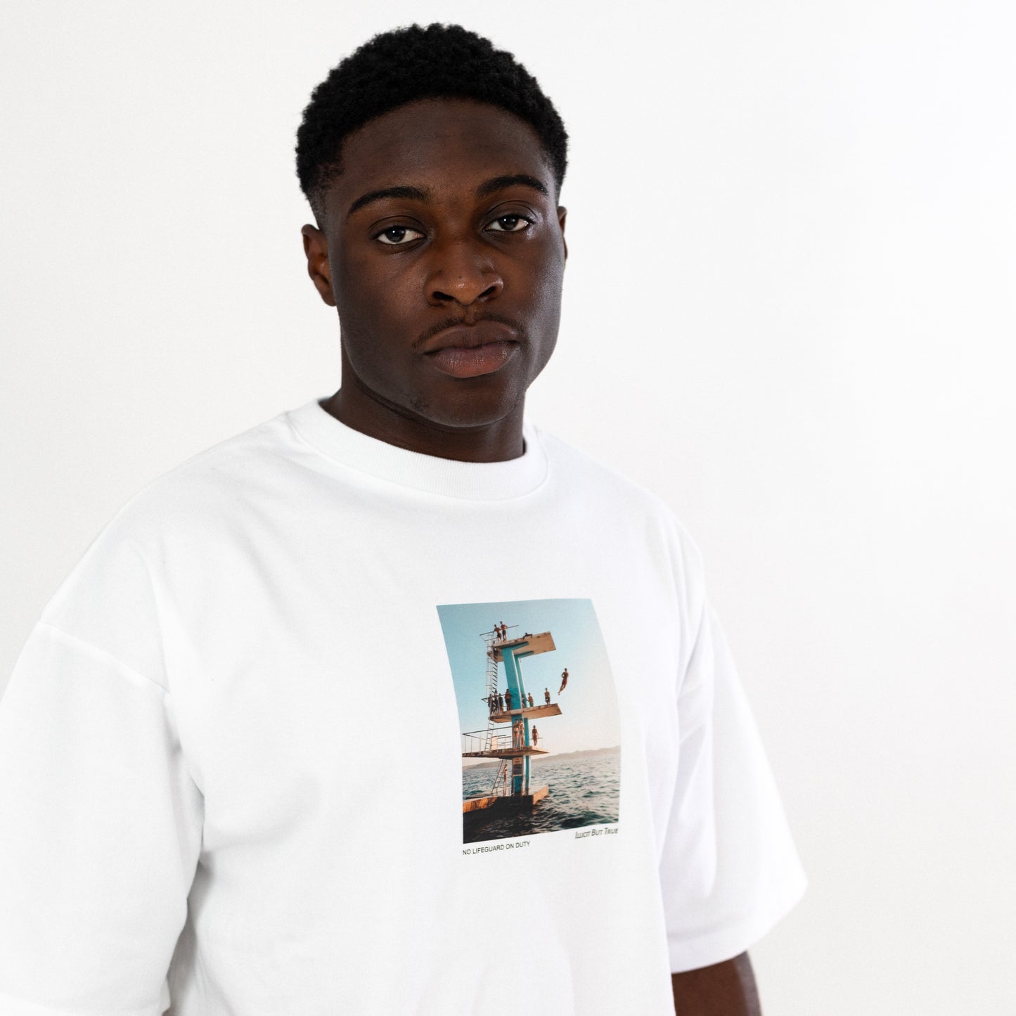 "NO LIFEGUARD" TEE